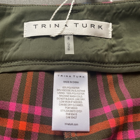 Funky Trina Turk Dexter Plaid Burmuda Shorts Sz 8 - Picture 5 of 6